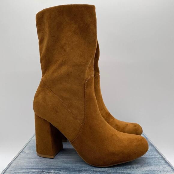 NEW Allegra K Women's Foldable Ankle Boots Brown Size 6.5 - Picture 1 of 10